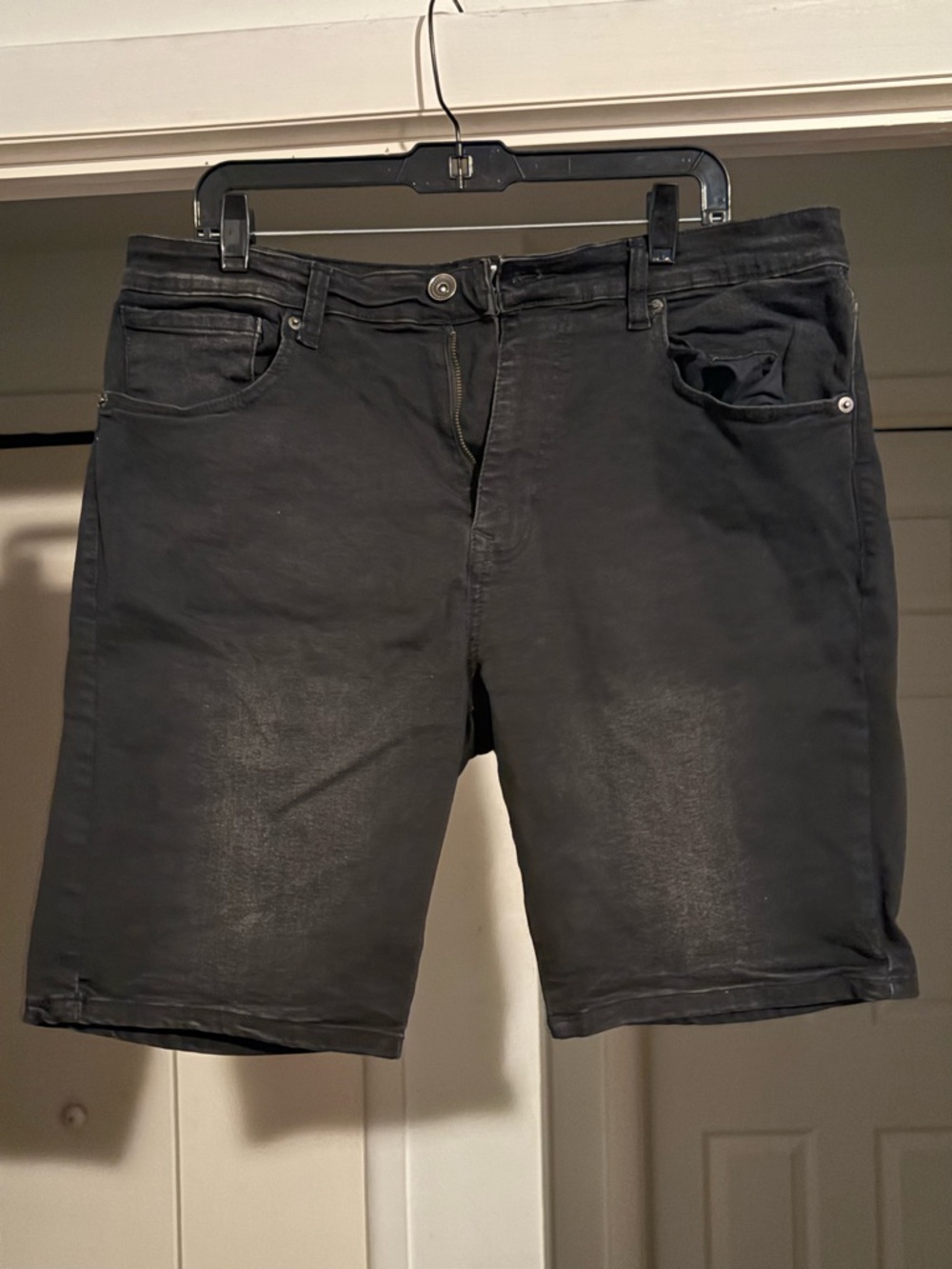 Men's Slim Fit Black Jean Shorts
